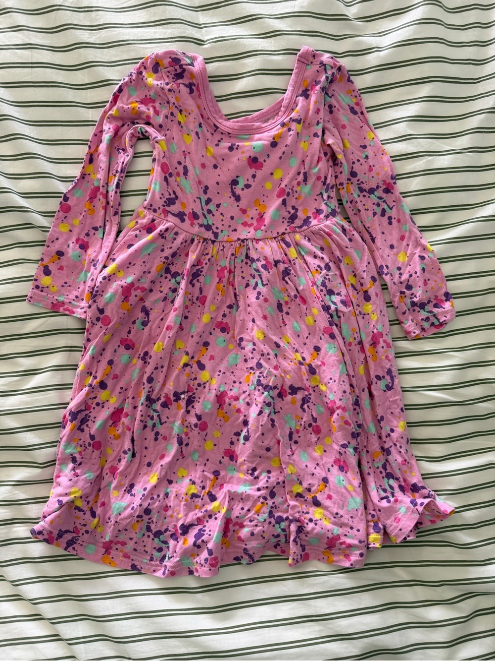 Little sleepies pink splatter paint twirl dress